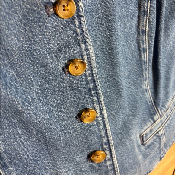 J.Crew Cottagecore denim vest V-neckline button-front closure - Picture 8 of 10